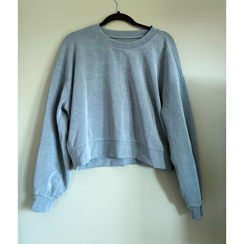 Lululemon Perfectly Oversized Cropped Crew *Softstreme™ Tidewater Teal size 8
